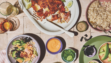 Baked Salmon Sushi Bowls with Spicy Mayo from Alex Snodgrass of The Defined Dish