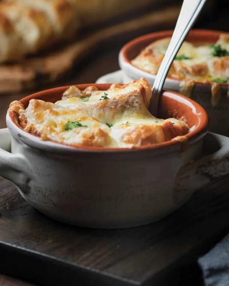 The Perfect French Onion Soup Recipe from The Deliciously Cheesy Cookbook