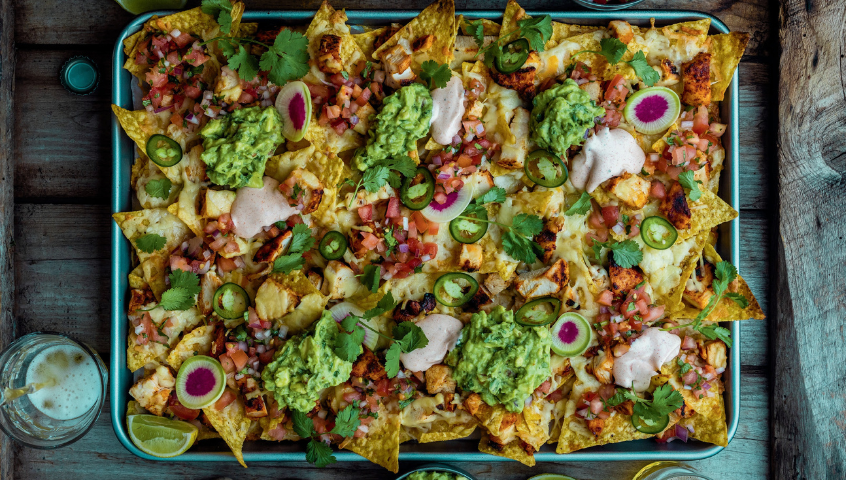 Loaded Grilled Chicken Nachos Recipe from Chef Dennis Prescott