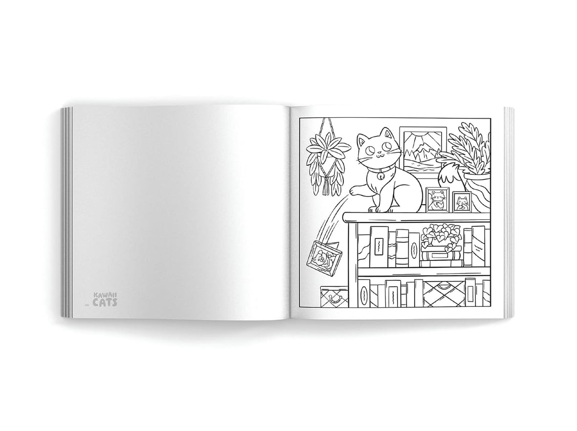 Kawaii Cats: 50 Purr-fectly Adorable Coloring Pages
