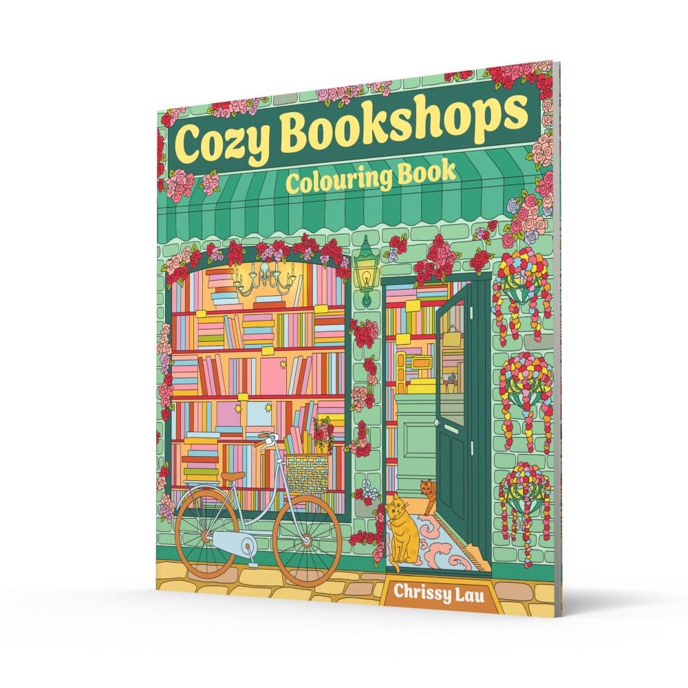 Cozy Bookshops: Colouring Book
