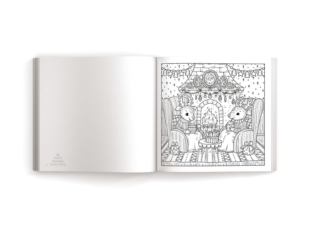 Cozy Kawaii Christmas: 50 Adorably Festive Coloring Pages