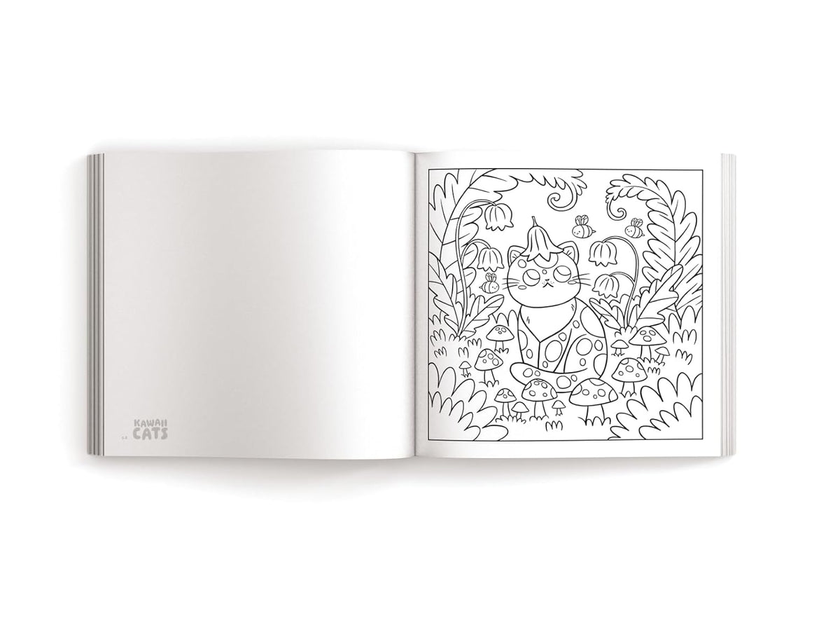 Kawaii Cats: 50 Purr-fectly Adorable Coloring Pages