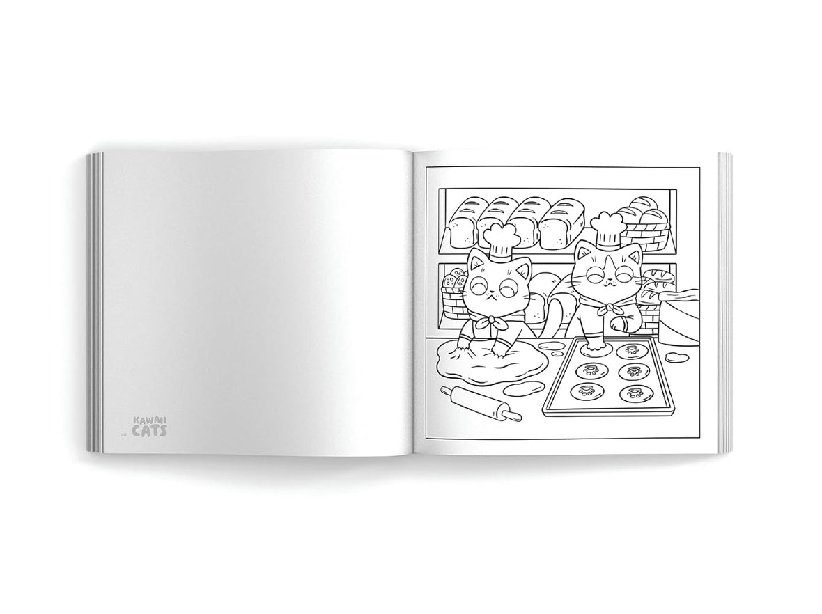 Kawaii Cats: 50 Purr-fectly Adorable Coloring Pages