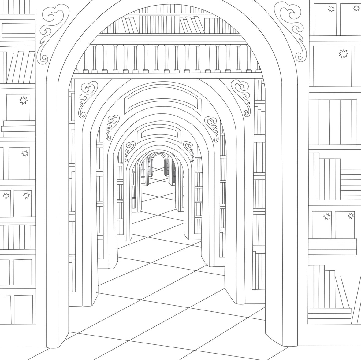 Cozy Bookshops: Colouring Book