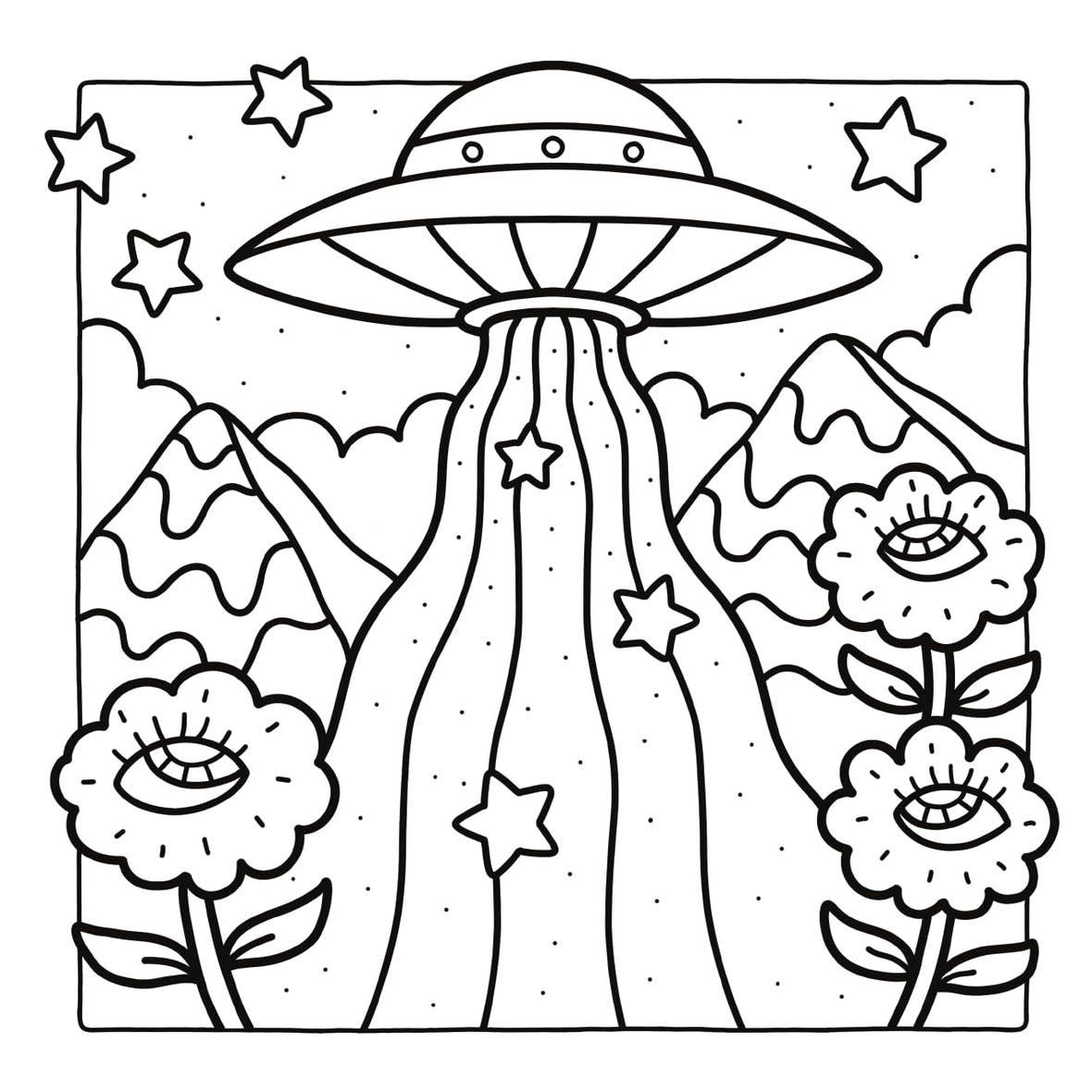 Trippy & Groovy: Bold and Easy Coloring Book