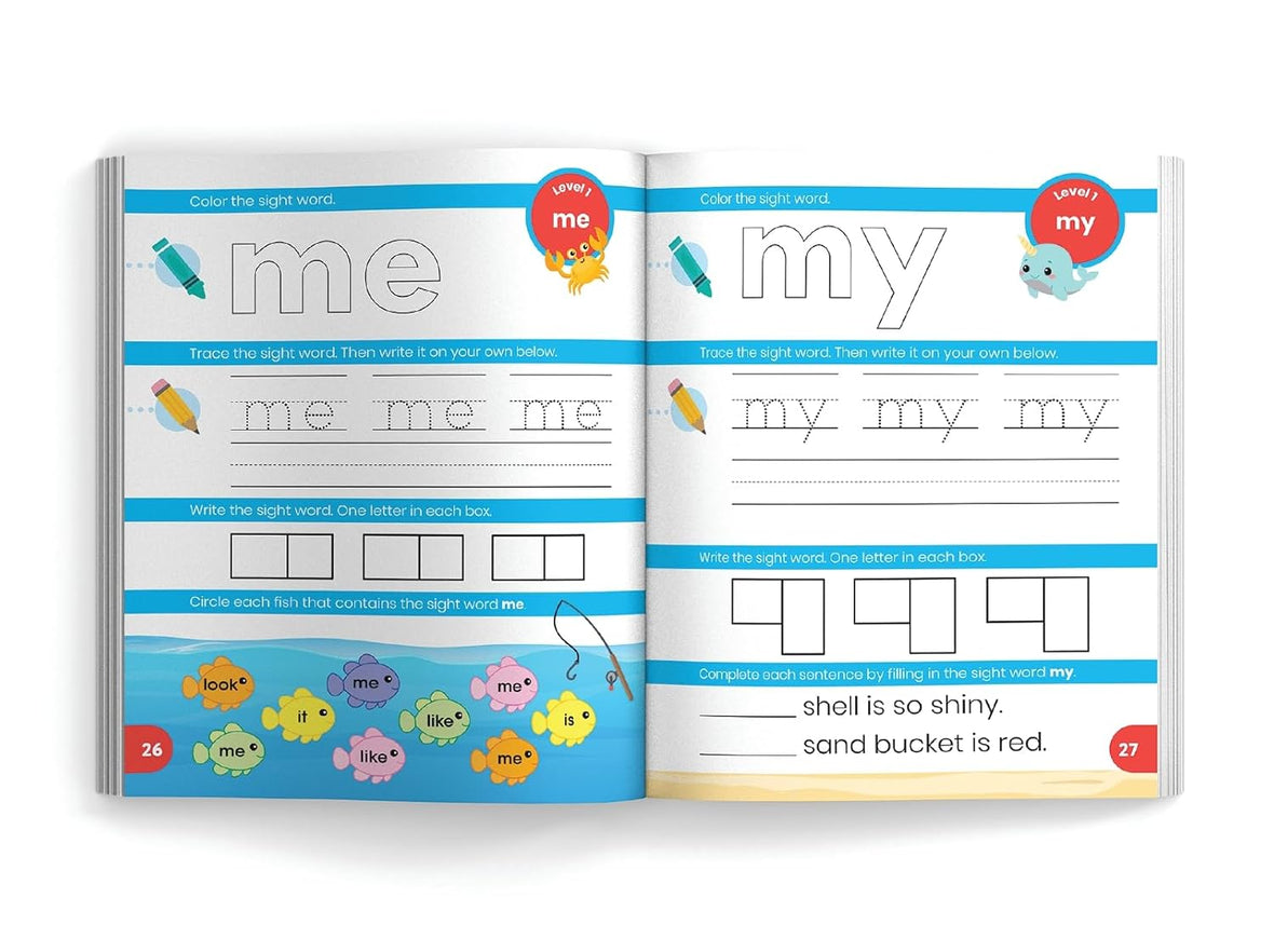 My First Learn-to-Read Sight Words Workbook: Fun Tracing, Writing, and Reading Activities for Beginner Readers