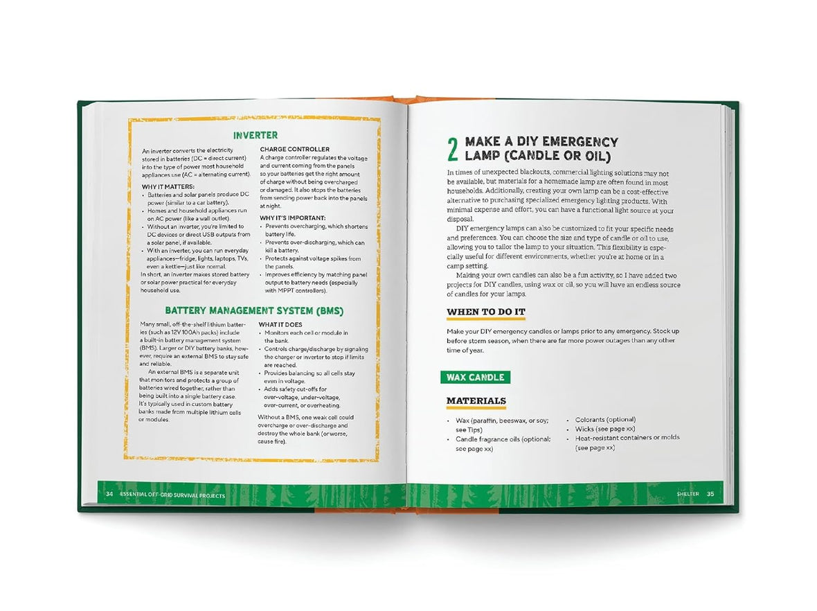 Essential Off-Grid Survival Projects: 50 Life-saving Solutions for Shelter, Water, Food, and Safety
