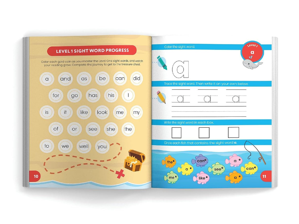 My First Learn-to-Read Sight Words Workbook: Fun Tracing, Writing, and Reading Activities for Beginner Readers