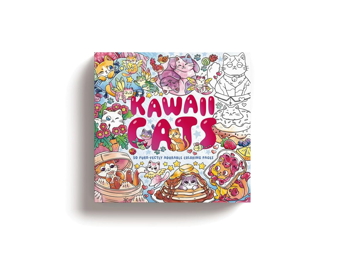 Kawaii Cats: 50 Purr-fectly Adorable Coloring Pages