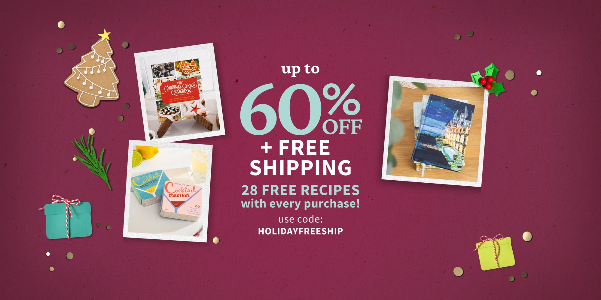 Black Friday - Up to 60% off Plus Free Shipping with promo code HOLIDAYFREESHIP